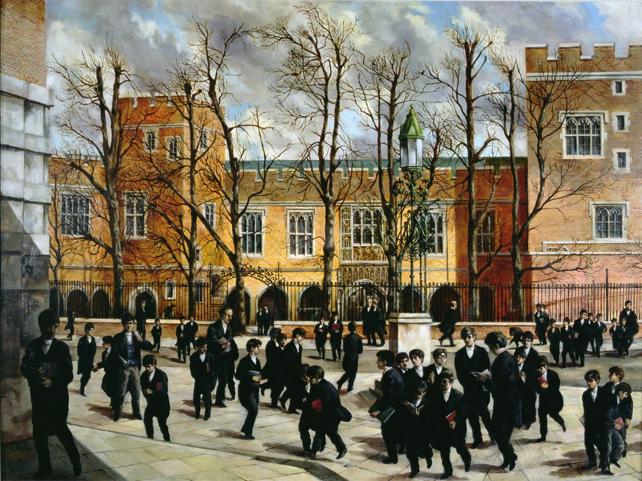 The Burning Bush på toppen af Common Lane, med udsigt over New Schools, Eton College, ca. 1935 af English School