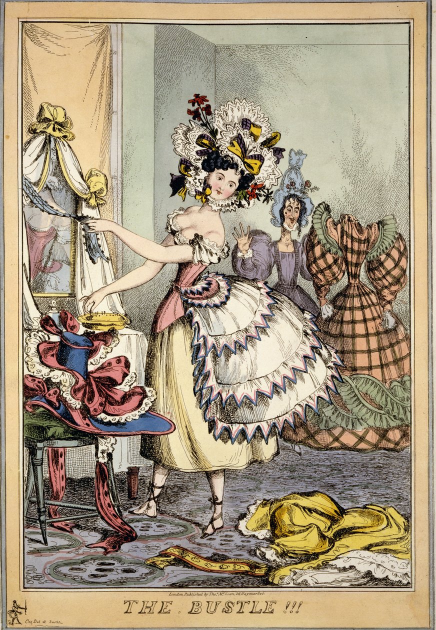 The Bustle!!!, pub. Thos. McLean, London (håndfarvet gravering) af English School