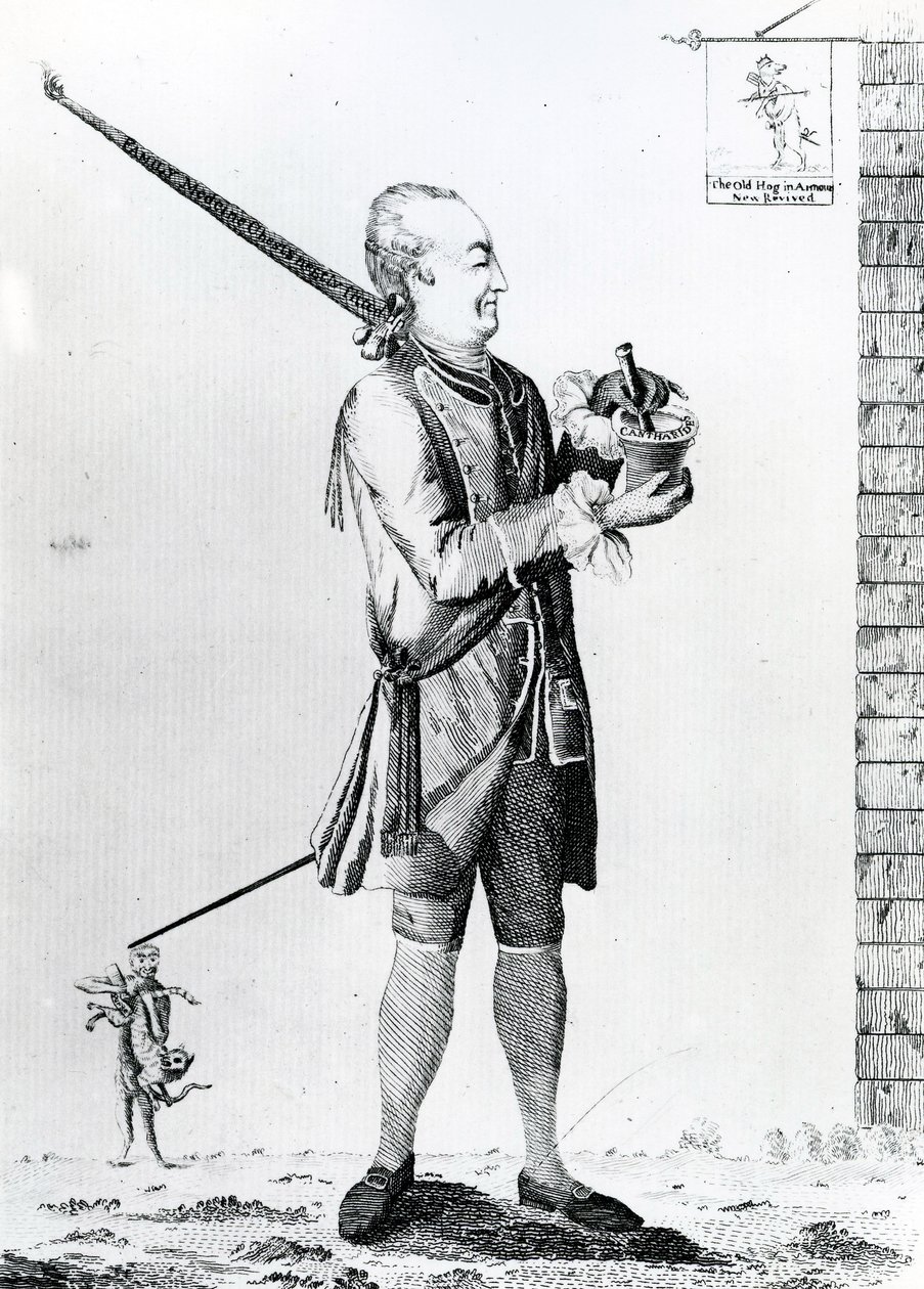 The Chymical Macaroni, udgivet af G. Terry, 1772 (mezzotint) af English School