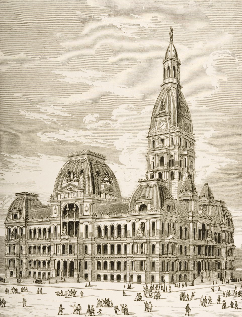 Rådhuset, Chicago, ca. 1870, fra 