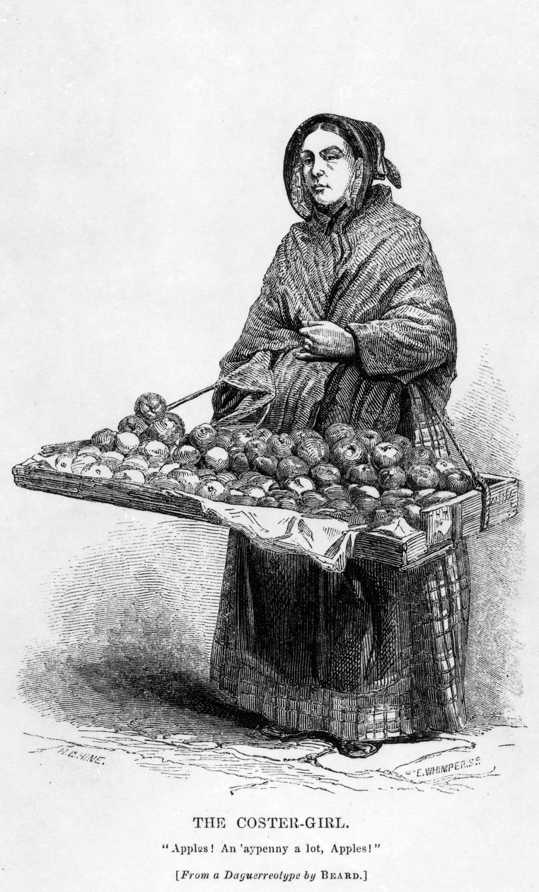 The Coster-Girl, ca. 1840 af English School