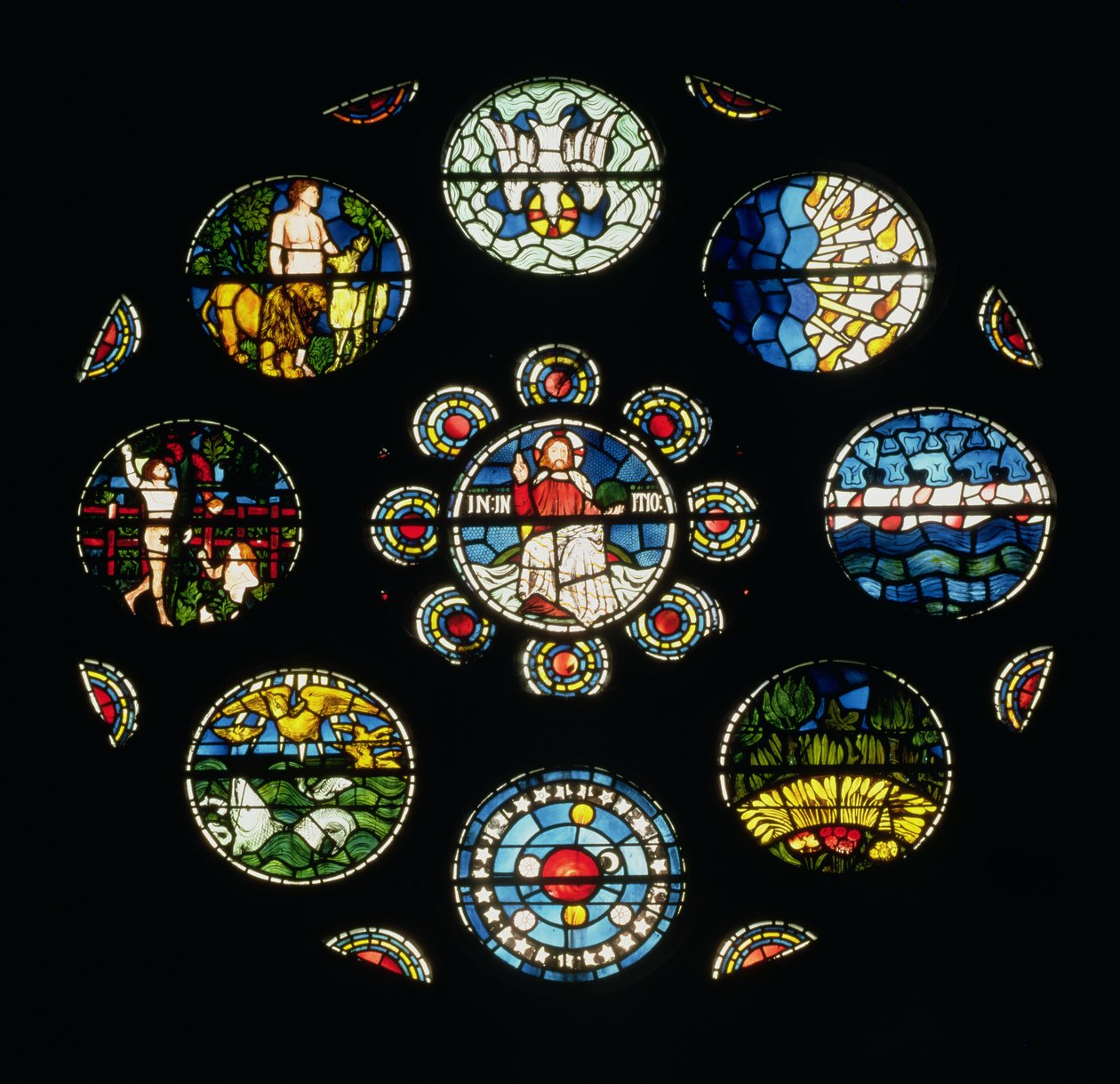 The Creation Window, designet af Philip Webb, William Morris og Edward Burne-Jones, 1861 af English School