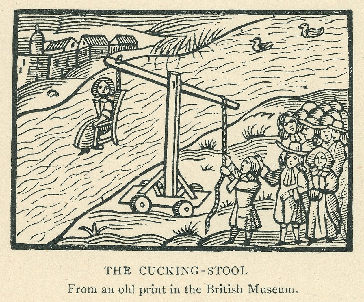 The Cucking-Stool (litografi) af English School