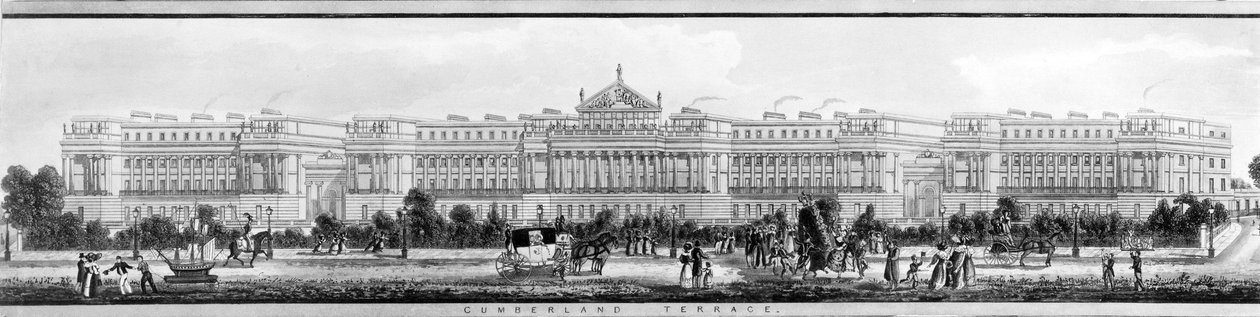 Cumberland Terrace, 1831 af English School
