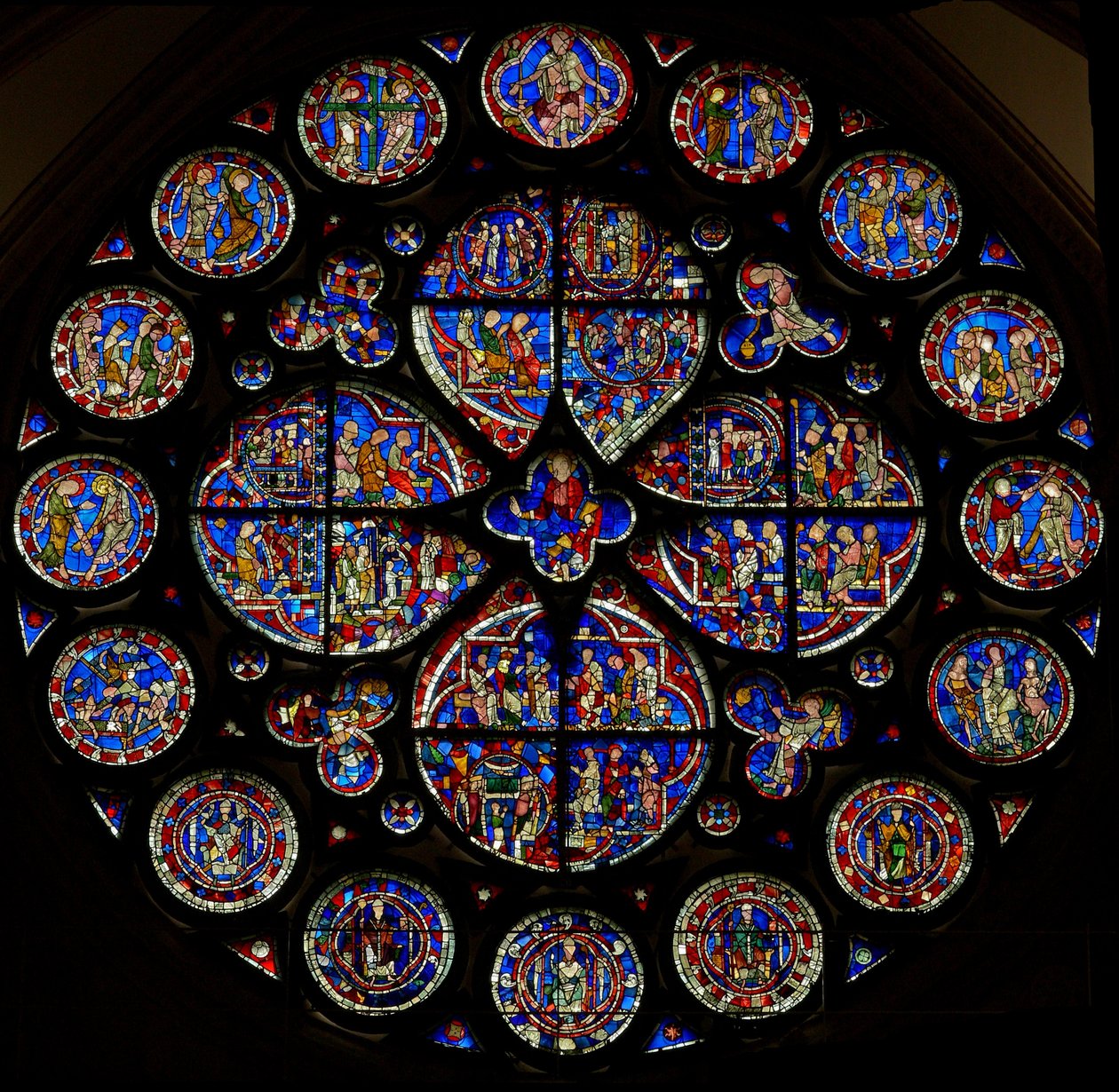 The Deans Eye, der skildrer den sidste dom og andre interpolerede paneler (rosavindue - internt) af English School