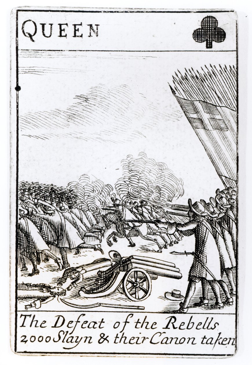 Oprørernes nederlag i slaget ved Sedgemoor, 6. juli 1685 (træsnit) (bw foto) af English School