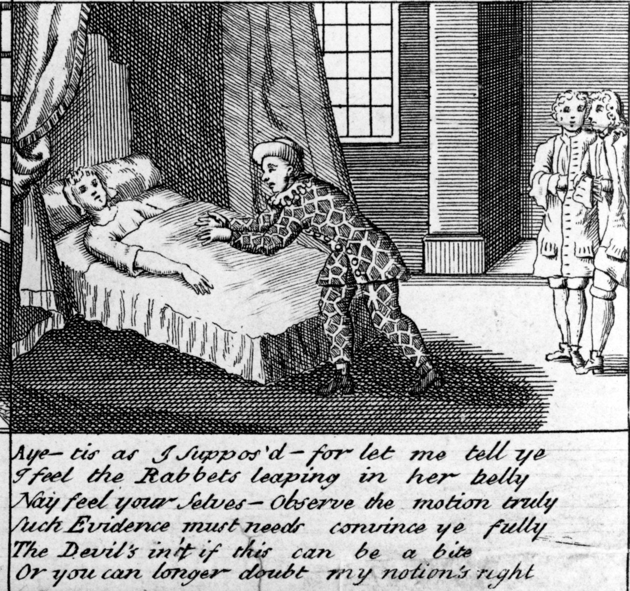 The Doctor in Labour, eller The New Whim Wham fra Guildford, ca. 1726 af English School