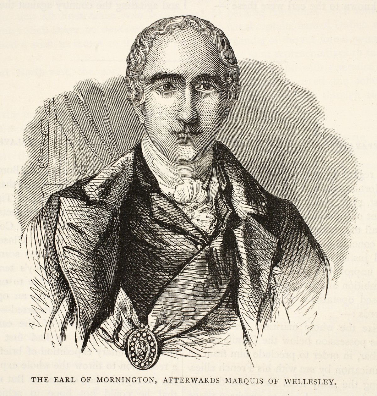 The Earl of Mornington, bagefter Marquis of Wellesley, illustration fra Cassells Illustrated History of India af James Grant, pub. 1879 af English School