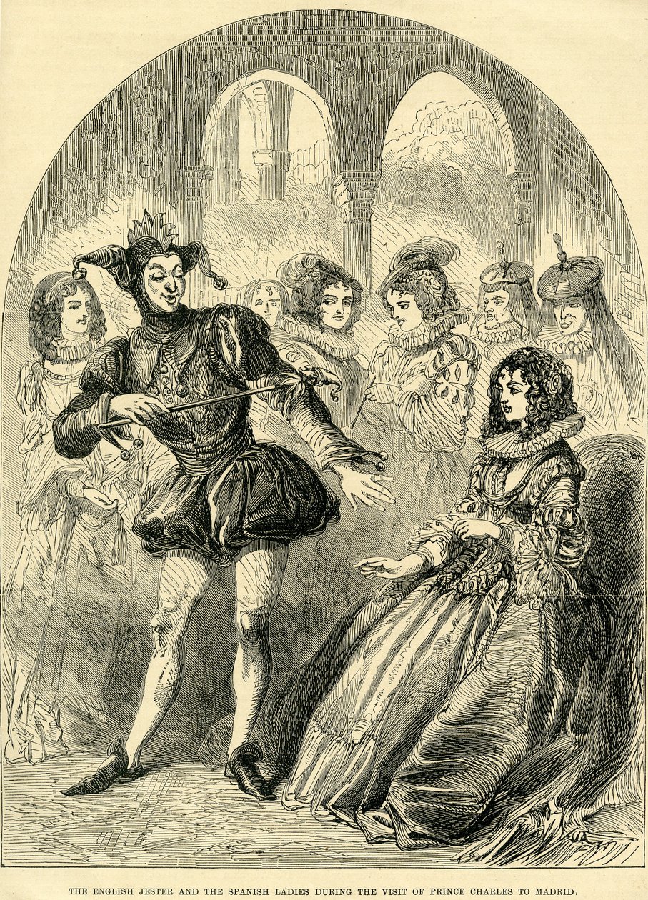 Den engelske nar og de spanske damer under besøget prins Charles i Madrid af English School