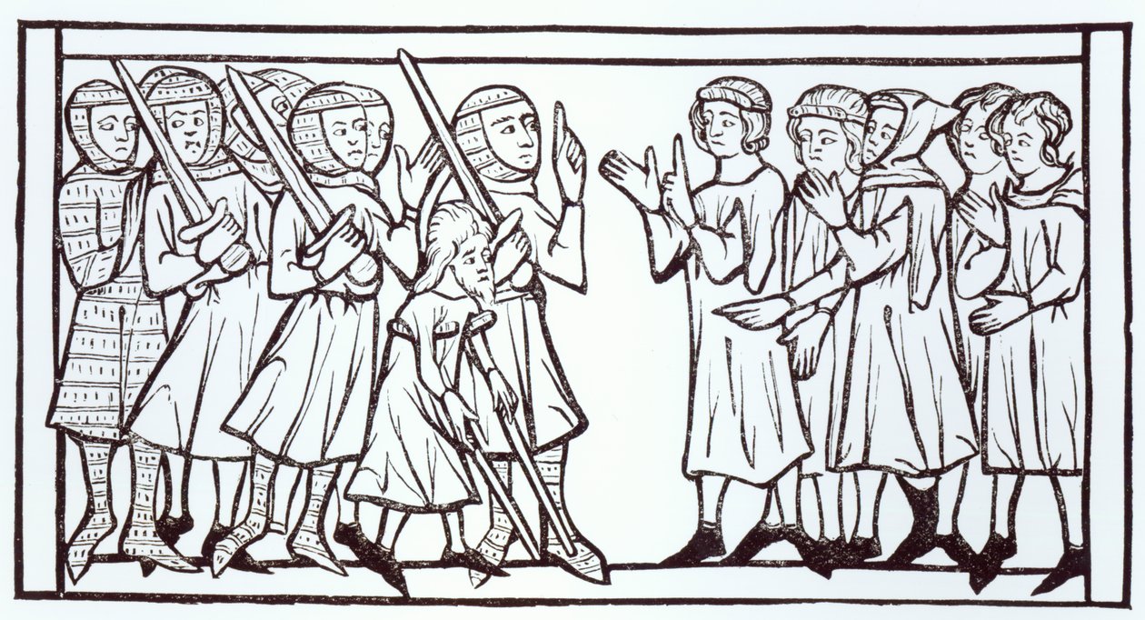 Udsendingene fra Soudan, illustration fra Videnskab og litteratur i middelalderen og renæssancen, skrevet og indgraveret af Paul Lacroix, 1878 af English School