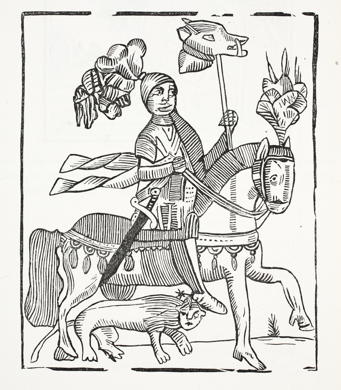 The Famous History of Guy Earl of Warwick, illustration fra Chap-books of the Eighteenth Century af John Ashton, pub. 1882 af English School