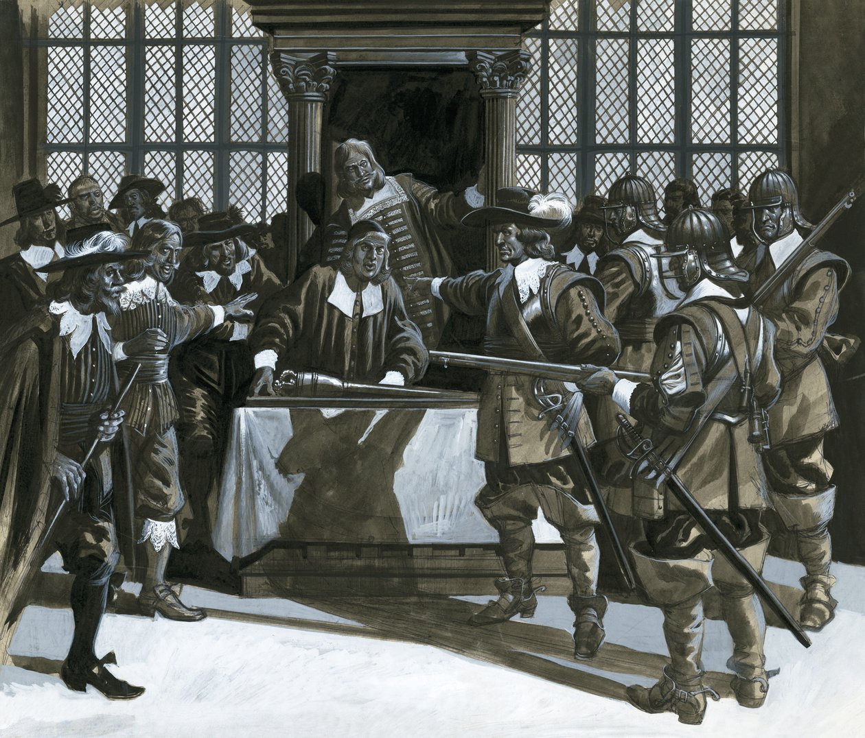 Landmanden, der regerede England, kong Oliver den Første af English School