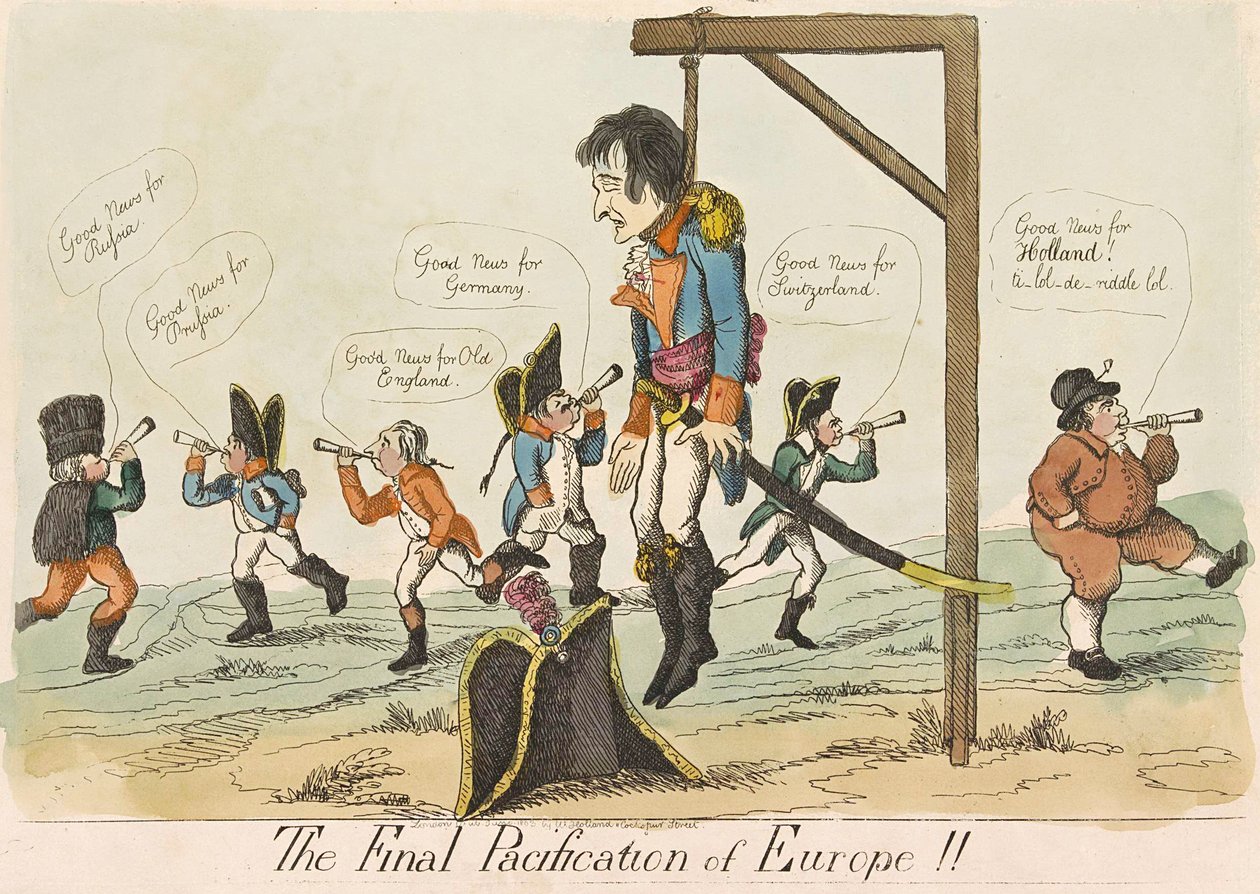 The Final Pacification of Europe!!, pub. 1803 (håndfarvet gravering) af English School