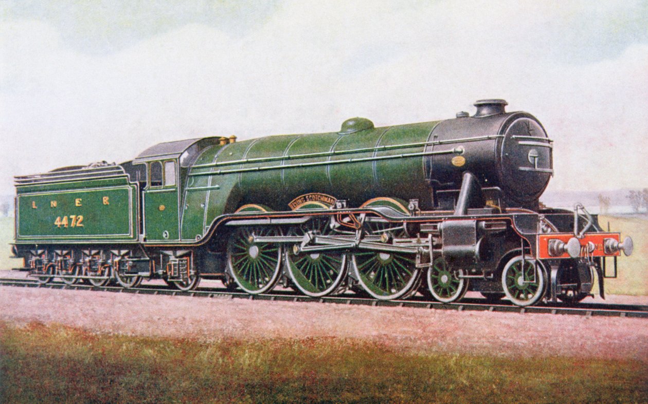 The Flying Scotsman of the London and North Eastern Railway, illustration fra The Book of the Locomotive af G. Gibbard Jackson, udgivet 1924 af English School