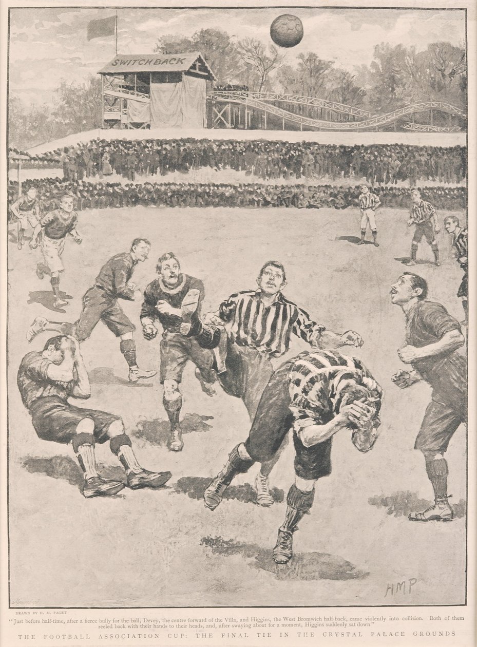 The Football Association Cup - Den endelige uafgjort på Crystal Palace Grounds, 1895 af English School