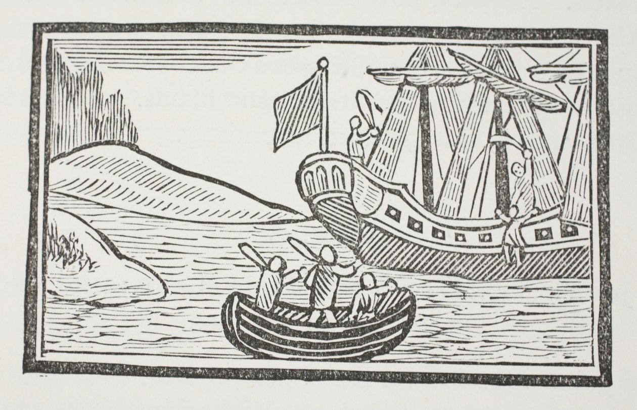 The Foreign Travels of Sir John Mandeville, illustration fra Chap-books of the Eighteenth Century af John Ashton, pub. 1882 af English School