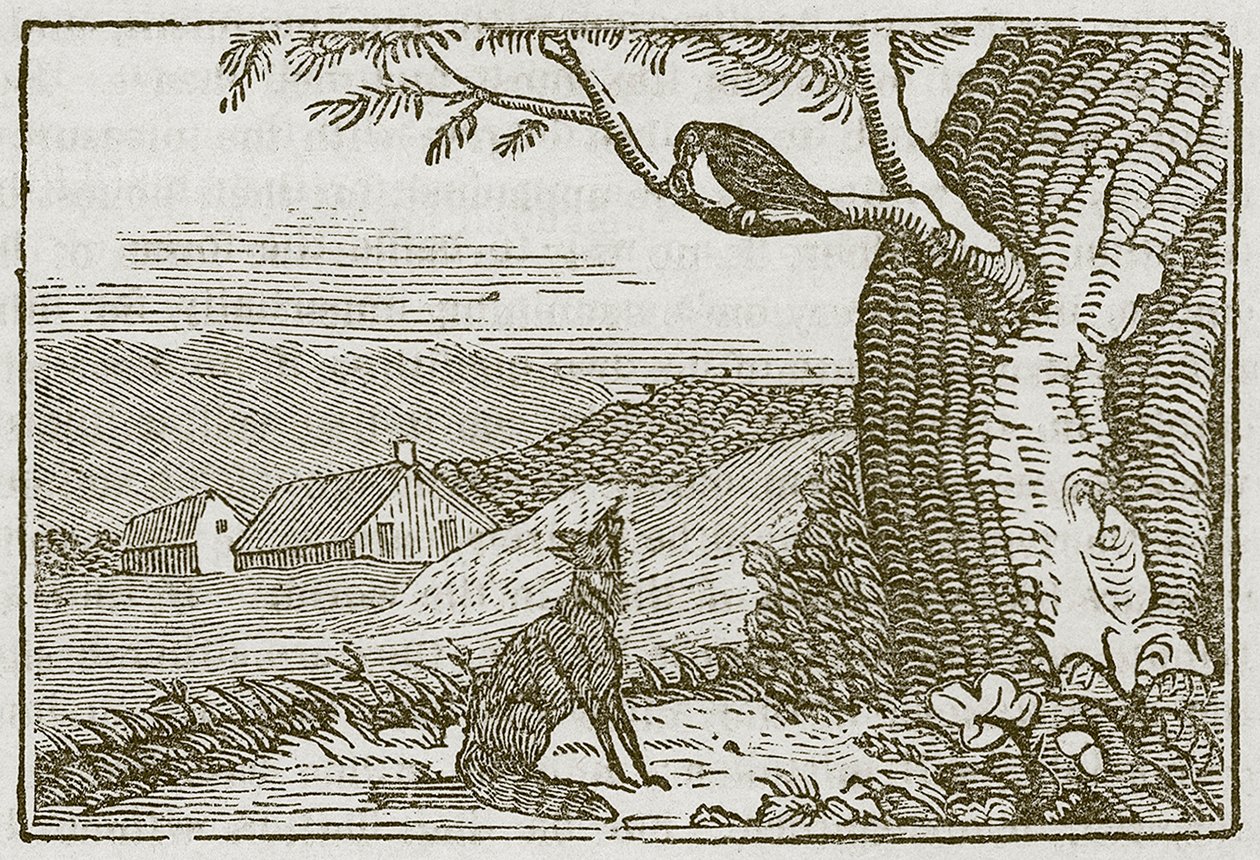 Ræven og kragen (kobberstik) af English School
