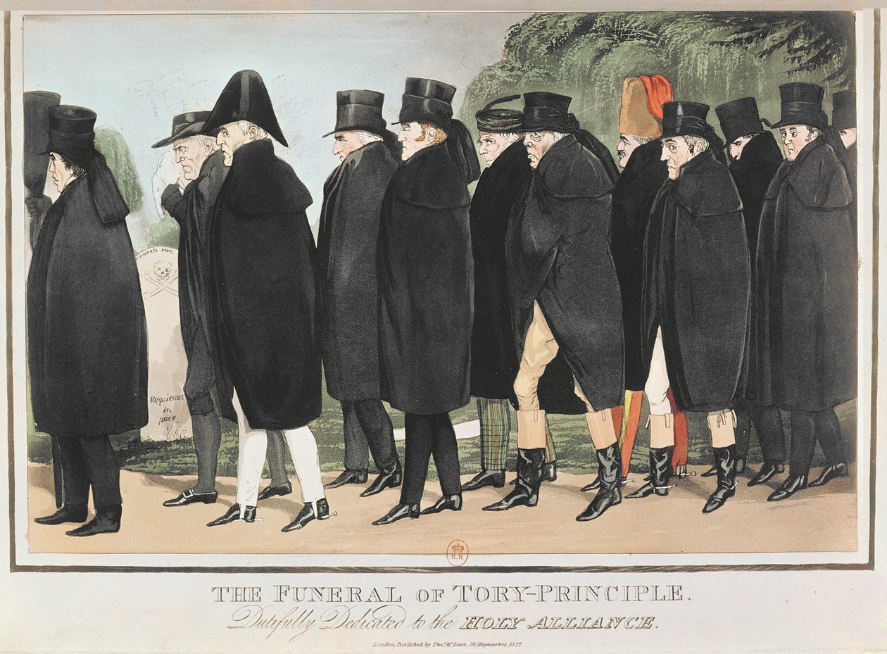 The Funeral of Tory-princippet, ca. april 1827 (farvegravering) af English School