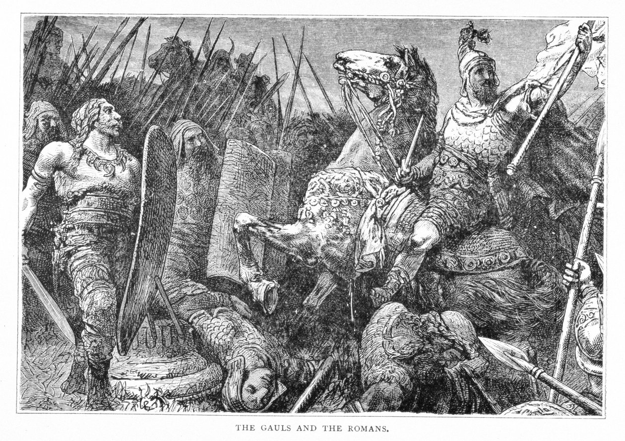 Gallerne og romerne, fra Frankrigs historie, af Emile de Bonnechose, udgivet af Ward, Lock and Co, London af English School
