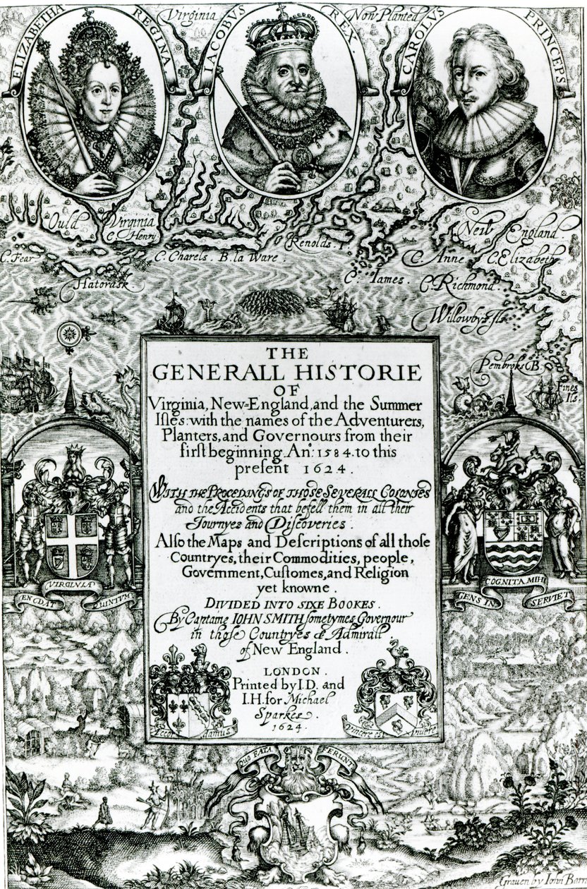 Den generelle historie om Virginia, New England og sommerøerne, 1624 af English School