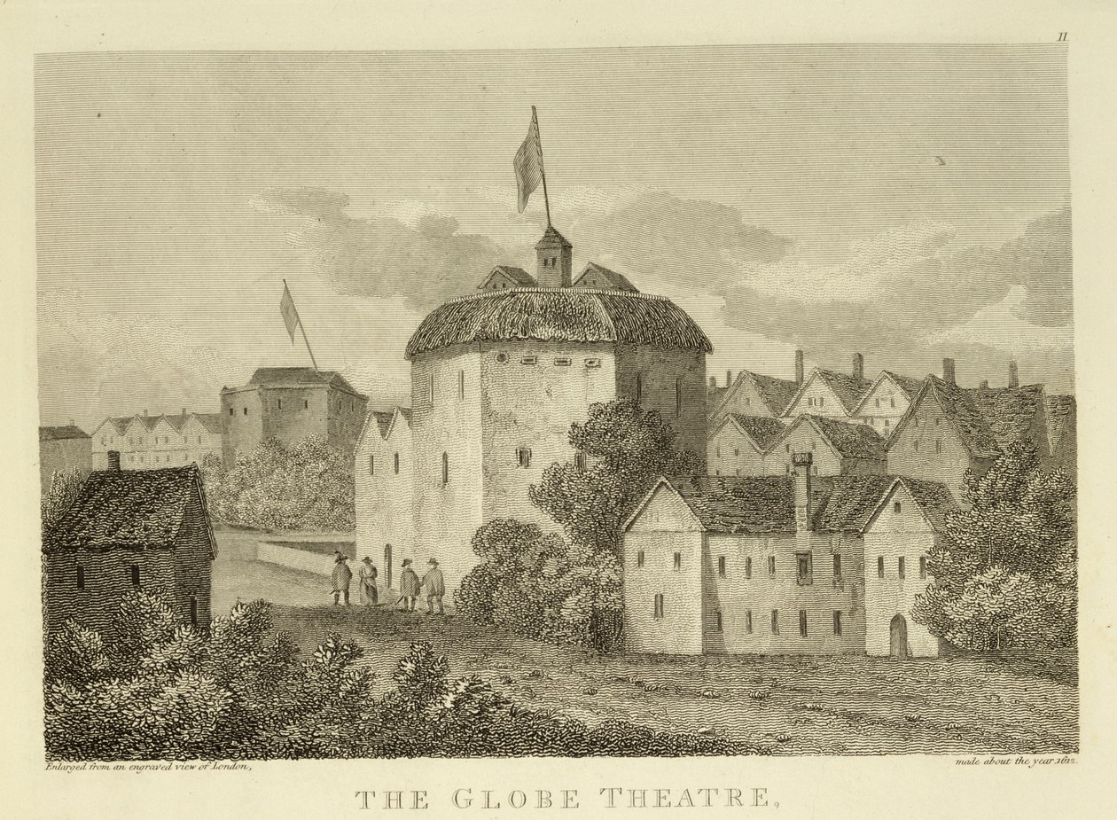Globe Theatre on the Bankside, som det så ud under James I