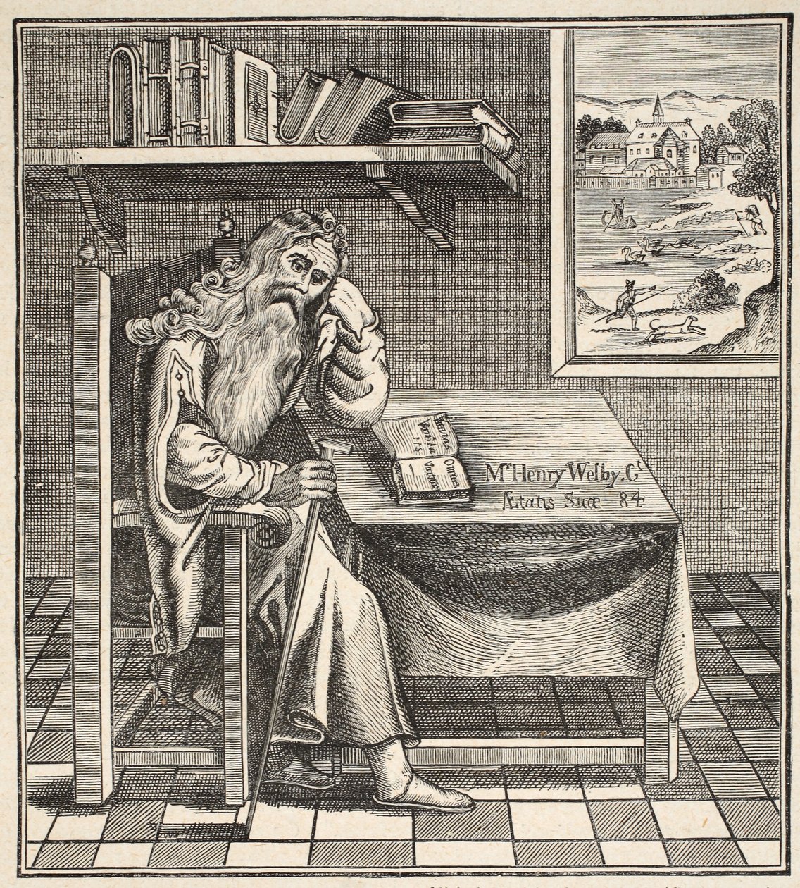 The Grub Street Hermit, fra et billede udgivet af Richardson, 1794 af English School