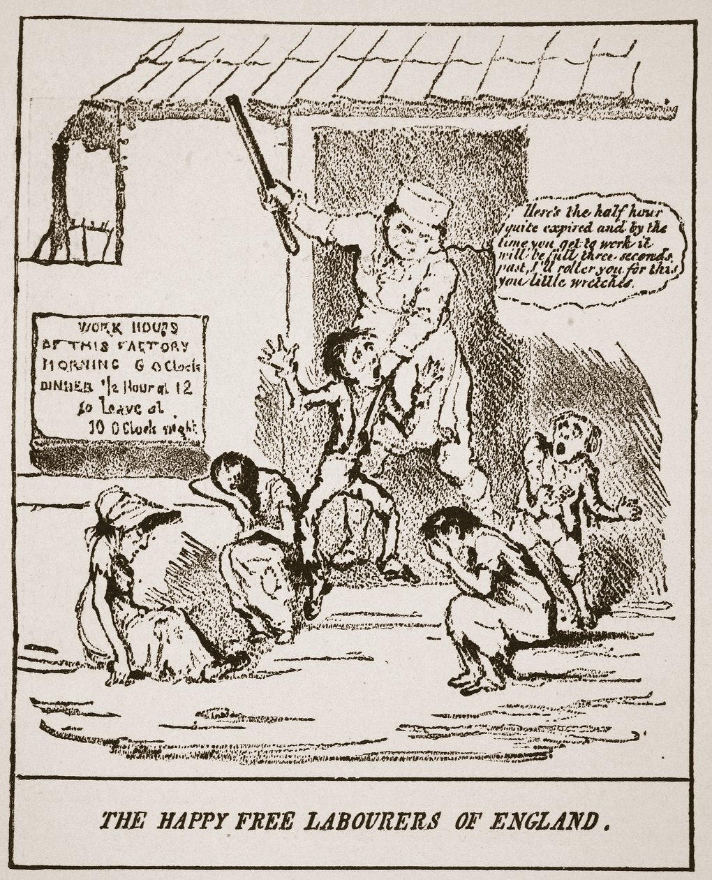 The Happy Free Laborers of England, fra et tryk udgivet i 1833, illustration fra The Church of England: A History for the People af H.D.M. Spence-Jones, pub. ca. 1910 (sepiafoto) af English School