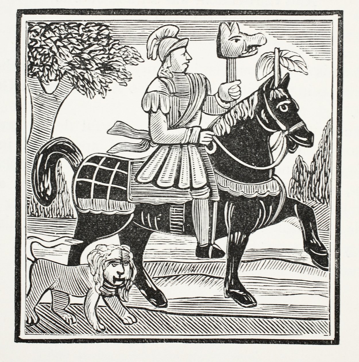 The History of Guy, Earl of Warwick, illustration fra Chap-books of the Eighteenth Century af John Ashton, pub. 1882 af English School