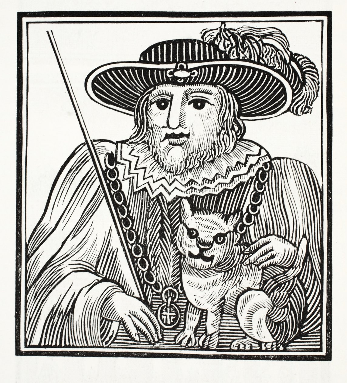 Historien om Sir Richard Whittington, tre gange overborgmester i London, illustration fra Chap-books of the Eighteenth Century af John Ashton, pub. 1882 af English School