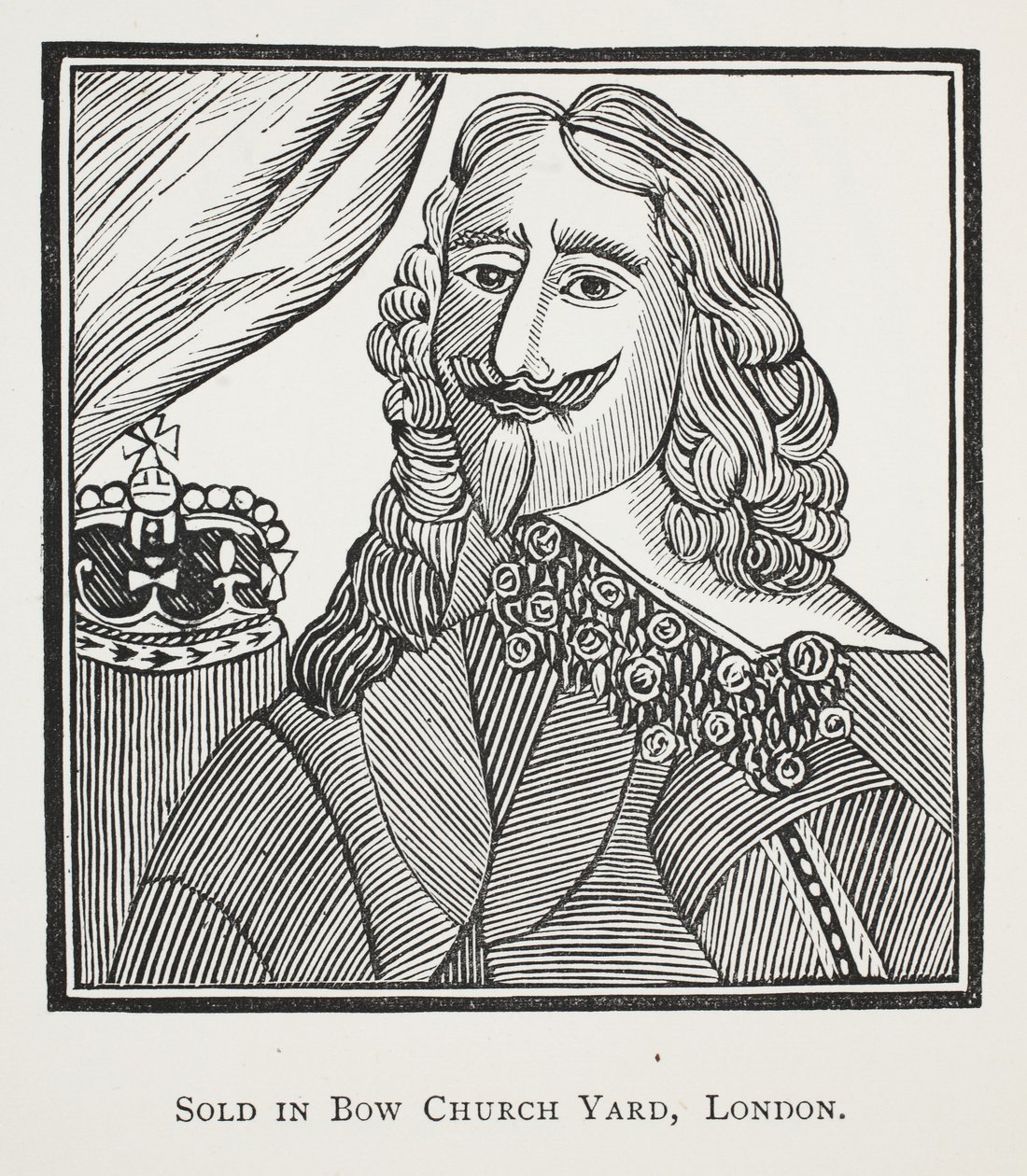 The History of the Royal Martyr, King Charles the First, illustration fra Chap-books of the Eighteenth Century af John Ashton, pub. 1882 af English School