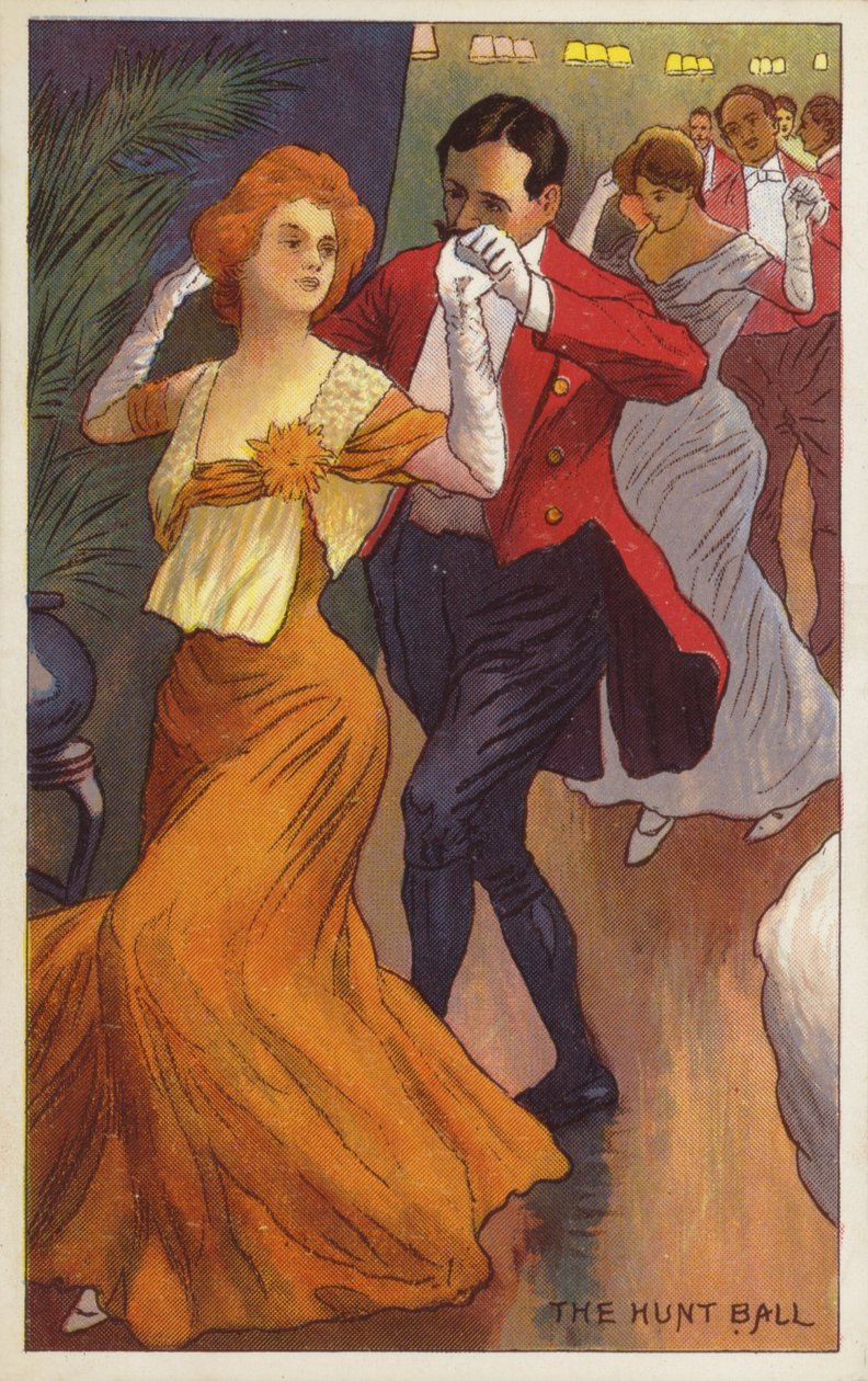 The Hunt Ball (farvelitografi) af English School