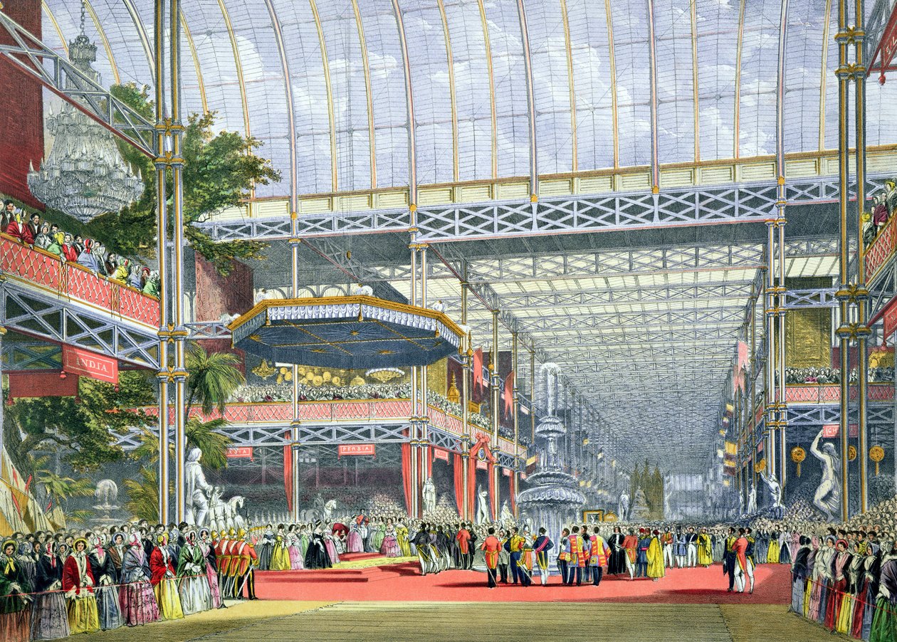 The Inauguration, fra Dickinsons Comprehensive Pictures of the Great Exhibition of 1851, udgivet 1854 (se 194667) af English School