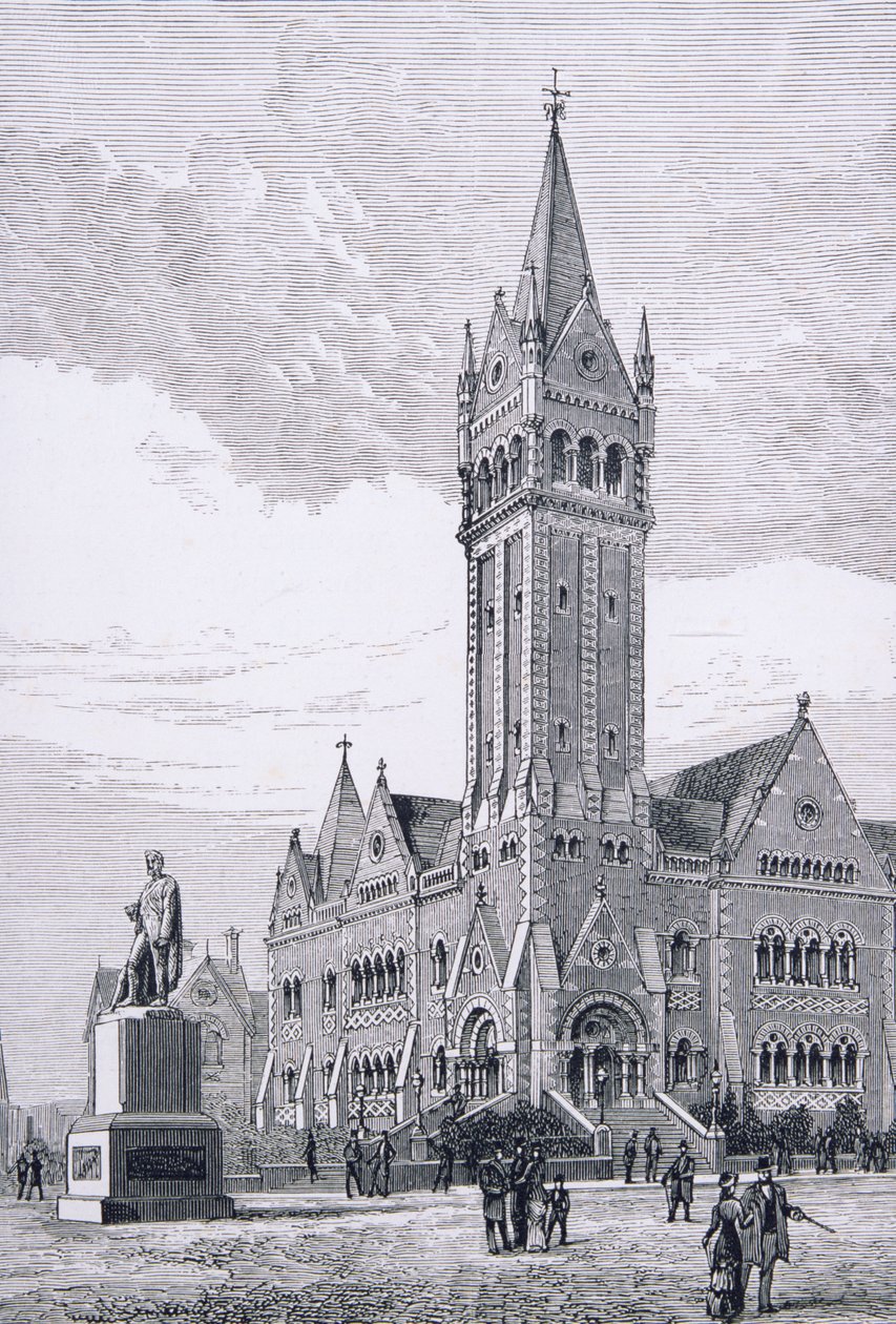 The Independent Church, Collins Street, Melbourne, Australien, fra Australian Pictures, pub. af The Religious Tract Society, 1886 af English School
