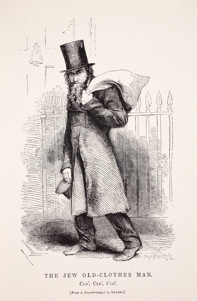 The Jew Old-Clothes Man, efter en daguerreotypi af Richard Beard, illustration fra London Labor og London Poor af Henry Mayhew, pub. 1862 af English School