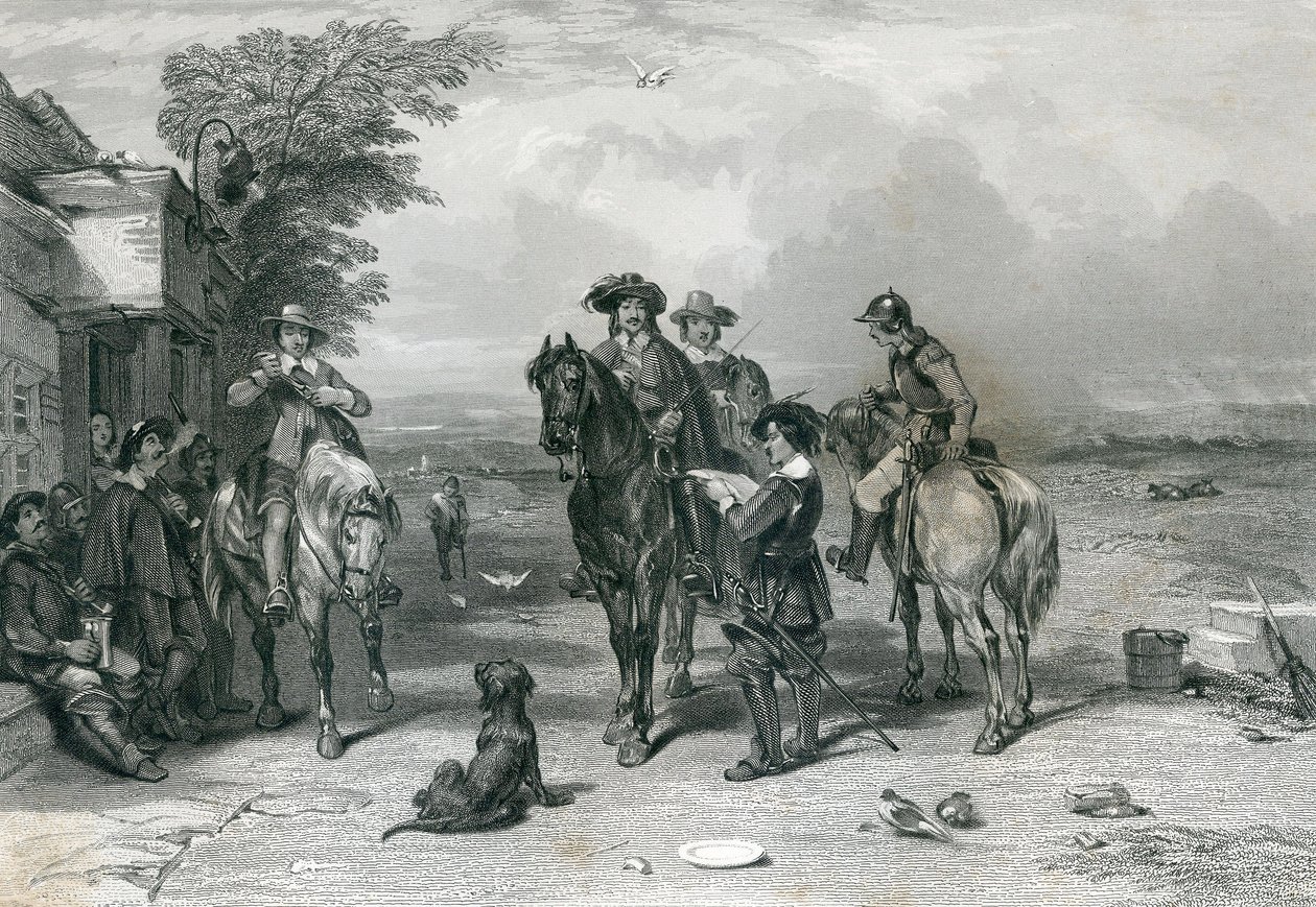Kongen på sin rejse til skotterne, graveret af Frederick. T. Heath, 1844 af English School