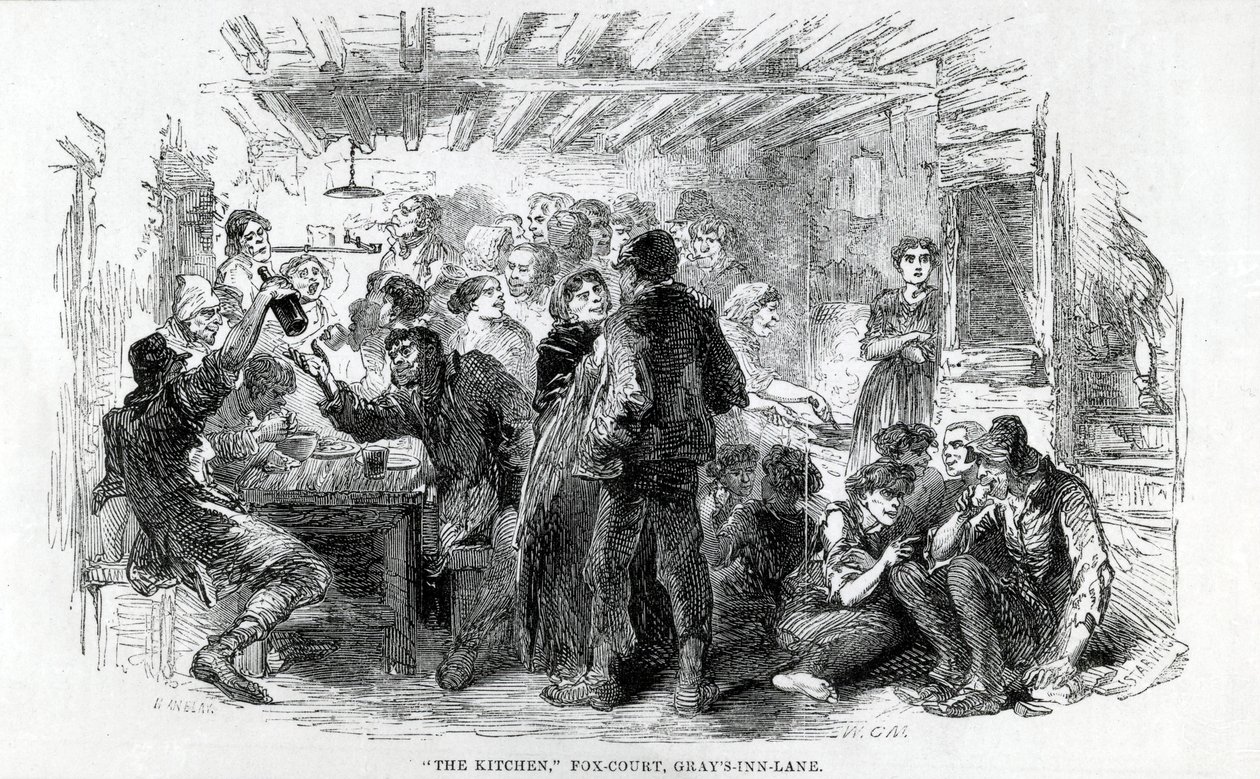 The Kitchen, Fox-Court Grays Inn Lane, 1851 af English School