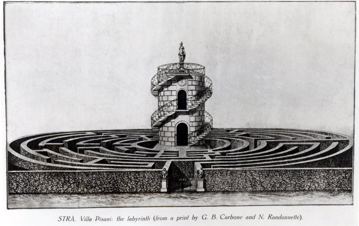 The Labyrinth of the Villa Pisani at Stra, efter et tryk af Giovanni Battista Carboni (1723-83) og N. Randonnette af English School