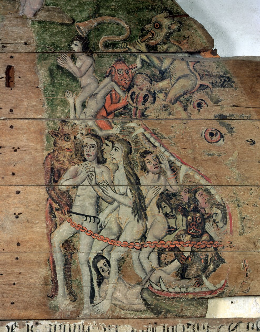 The Last Trump, fra Wenhaston Doom, ca. 1500-20 (malet træ) af English School