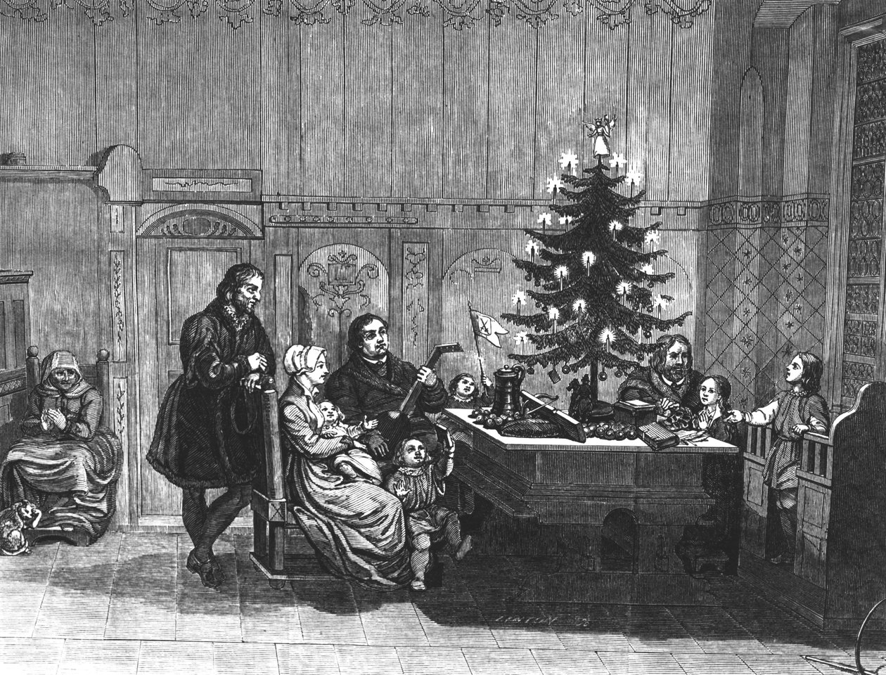The Legend of the First Christmas Tree Candles, midten af det 18. århundrede af English School