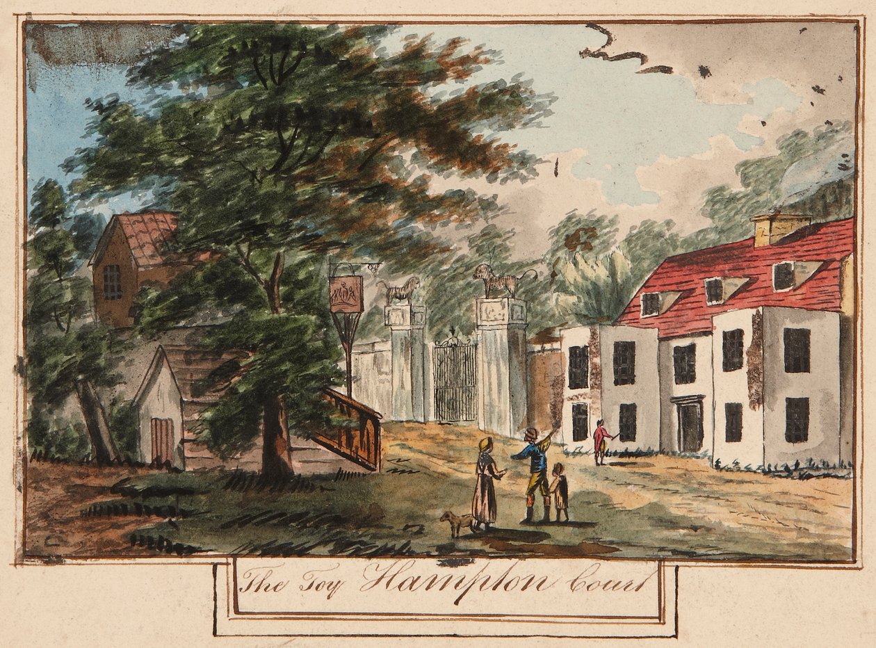 Løveporten og kongens våben, ca. 1743 (akvarel på papir) af English School
