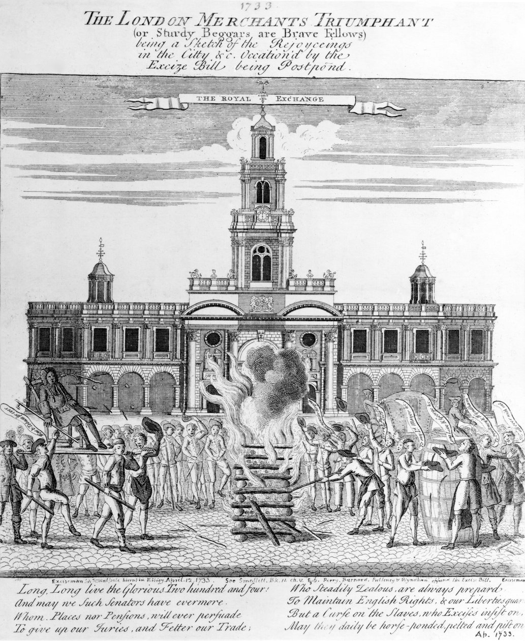 The London Merchants Triumphant, 1733 af English School
