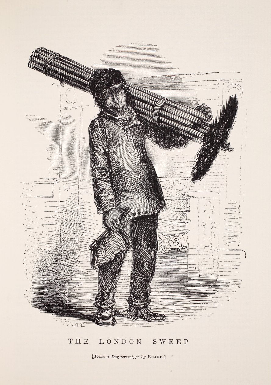 The London Sweep, fra daguerreotypiet af Richard Beard, illustration fra London Labour og London Poor af Henry Mayhew, pub. 1862 af English School