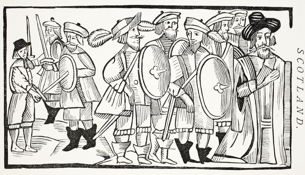 The Lovers Quarrel, illustration fra Chap-books of the Eighteenth Century af John Ashton, pub. 1882 af English School