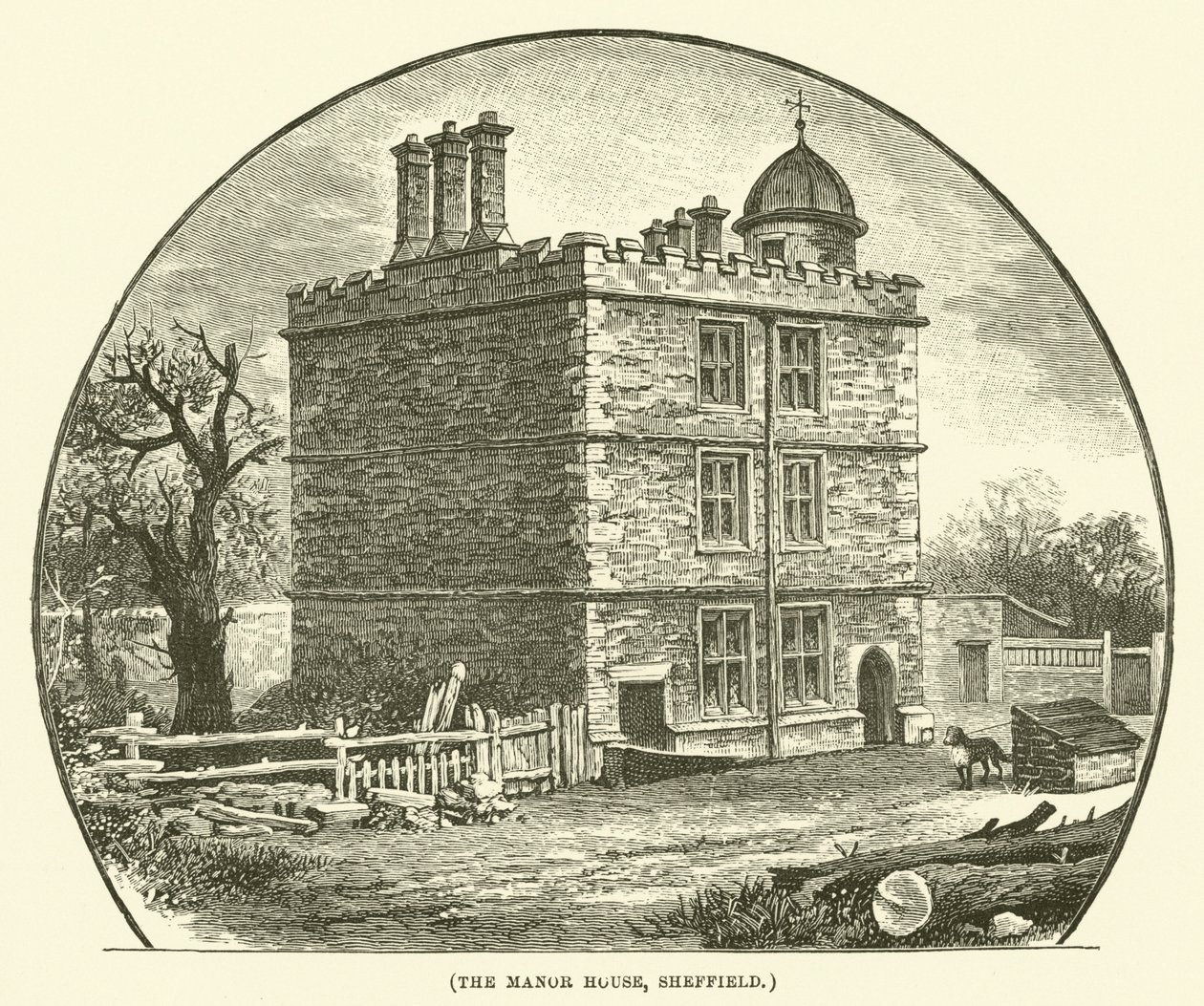 The Manor House, Sheffield (kobberstik) af English School