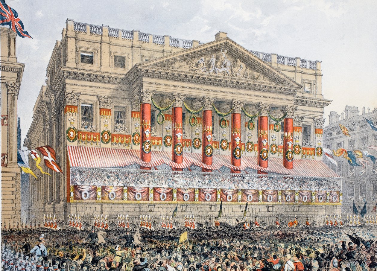 The Mansion House, 7. marts, 1863, fra A Memorial of the Marriage of Edward VII and Alexandra of Denmark, pub. 1864 af English School