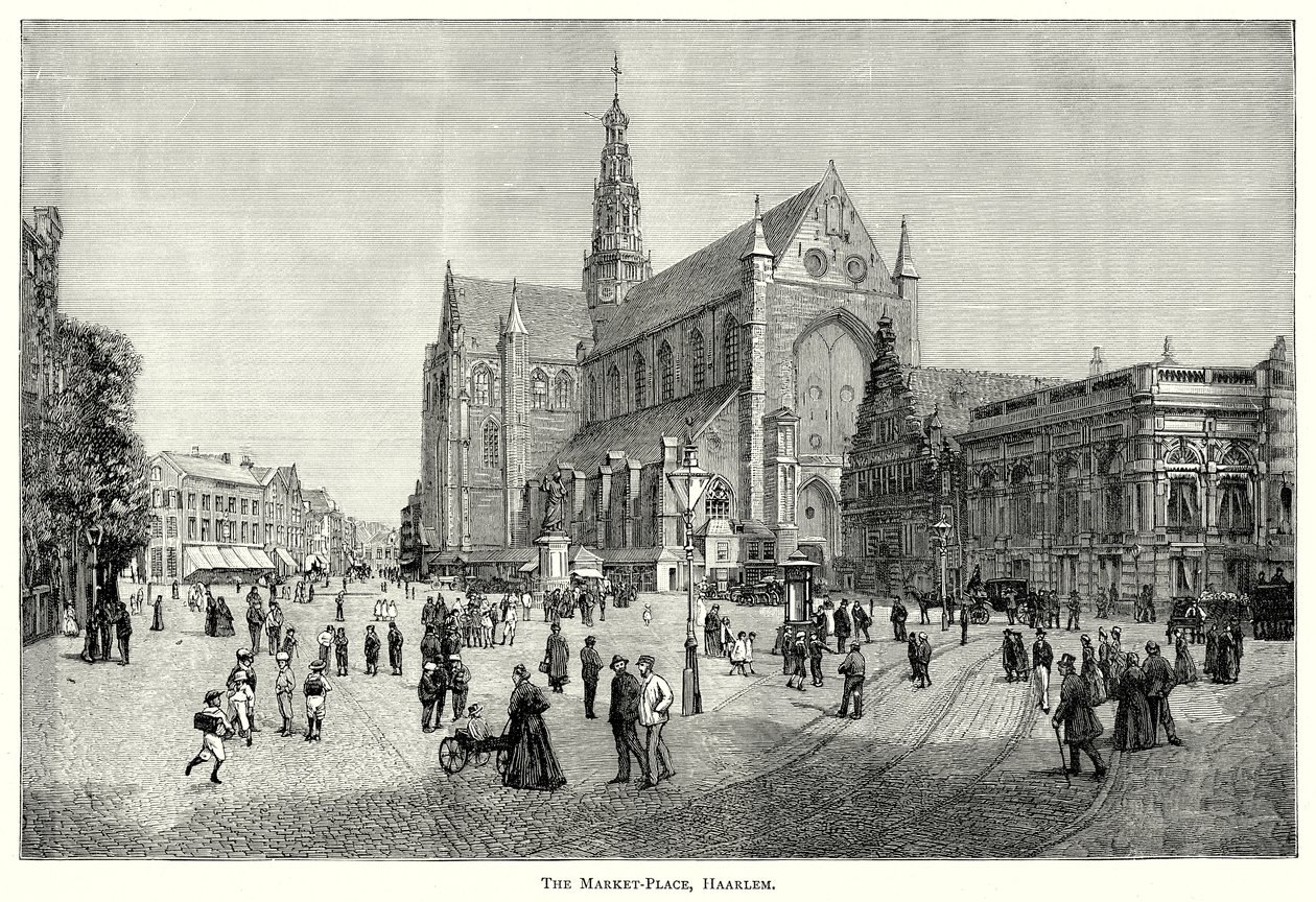 Markedspladsen, Haarlem (kobberstik) af English School