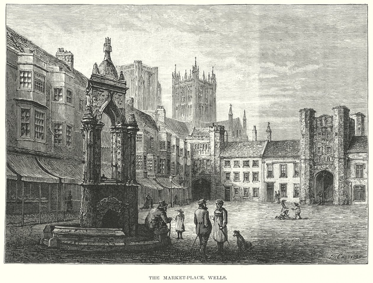 Markedspladsen, Wells (kobberstik) af English School