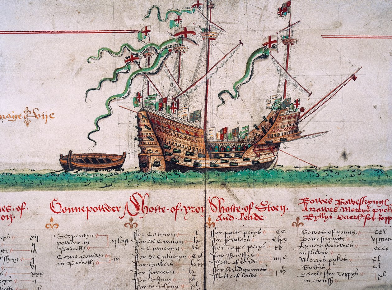 Mary Rose, fra Anthony Roll af English School