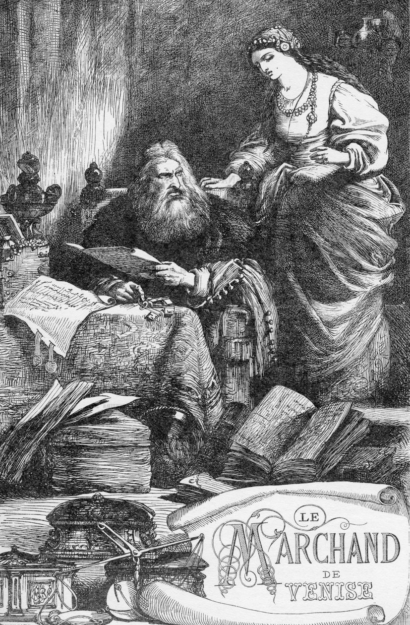 The Merchant of Venice - The Merchant of Venice - Illustration i "" Værker komplet af William Shakespeare"" 1866 - Illustrationerne og den generelle form for denne udgave er lånt fra Cassells illustrerede Shakespeare, udgivet i London af English School