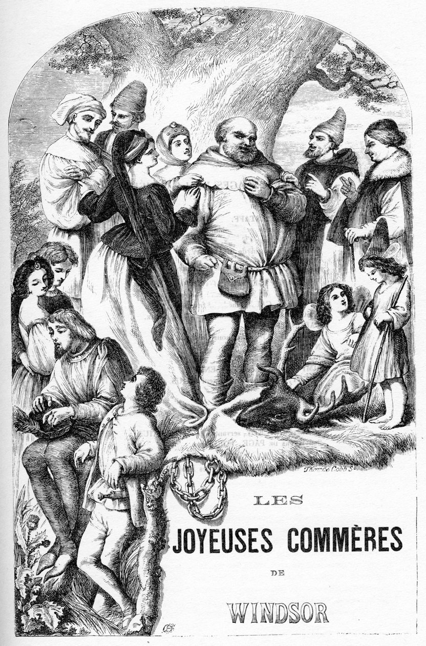 The Merry Wives of Windsor - Les Joyeuses Commeres de Windsor - Illustration i "" Completes de William Shakespeare"" 1866 - Illustrationerne og den generelle form for denne udgave er lånt fra Cassells illustrerede Shakespeare, udgivet i London af English School